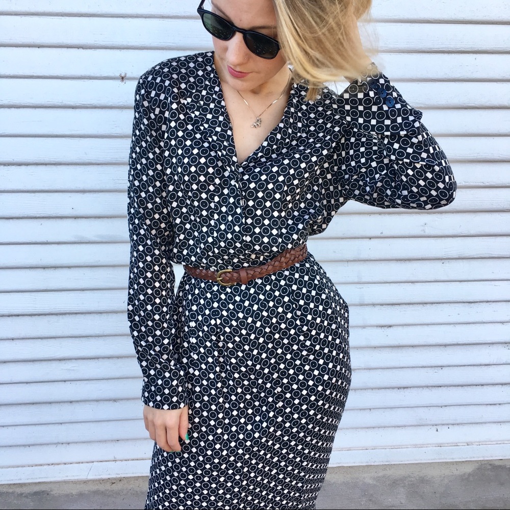 Liz Claiborne Vintage Silk Midi Dress - Picture 1 of 4